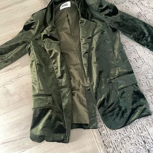 BB Dakota Steve Madden hunter green velvet blazer